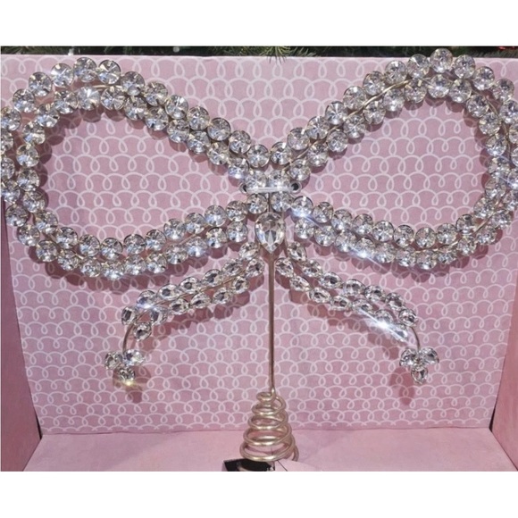 cupcakes & cashmere Other - Cupcakes and Cashmere Crystal Jeweled Bow Tree Topper Glam Holiday Decor NWT